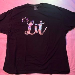 “It’s Lit” mens tee in black, size 3XL